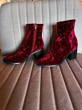 Steve Madden Red Velvet Boots